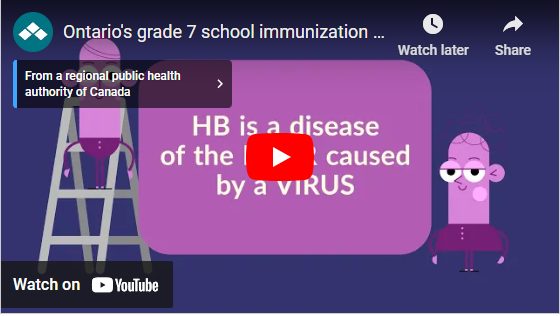 Ontario's grade 7 school immunization program video thumbnail