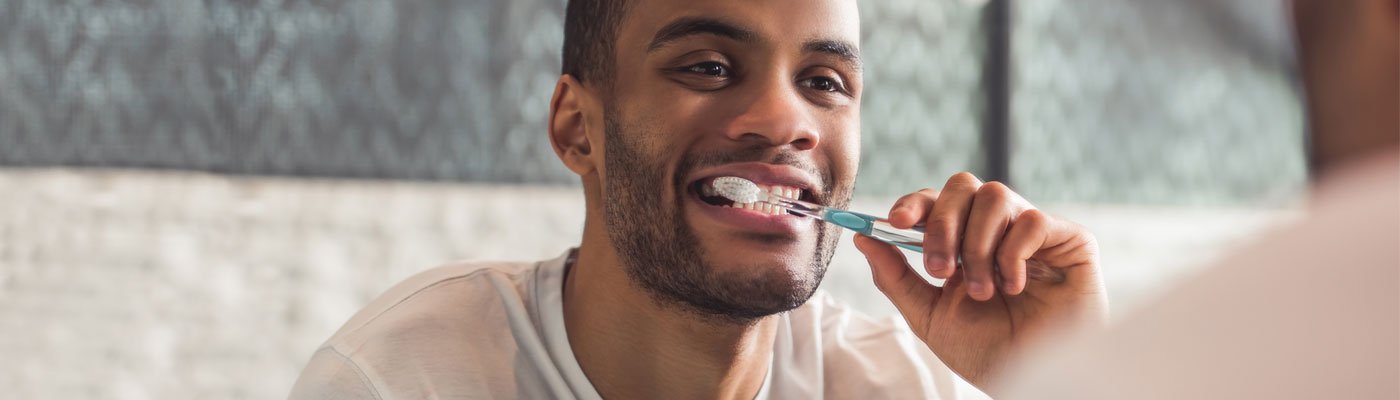 Person brushing their teeth