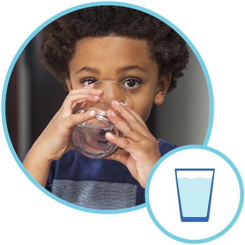 Child drinking water