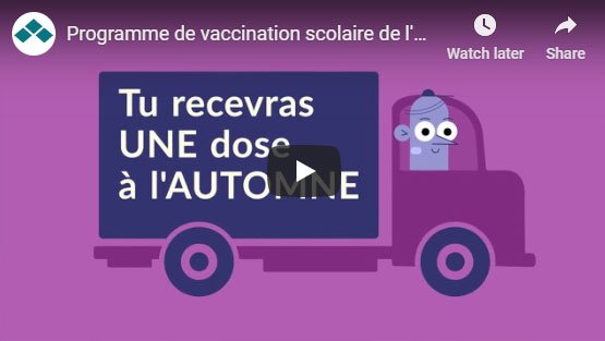 Ontario's grade 7 school immunization program - FRENCH -  Thumbnail