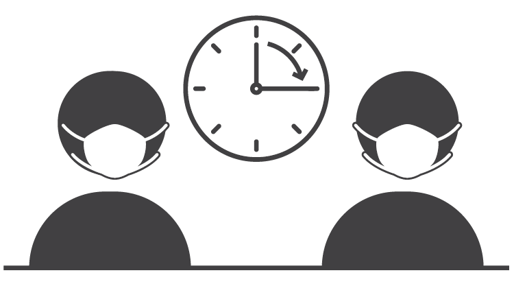 2 people between a 15 min clock icon