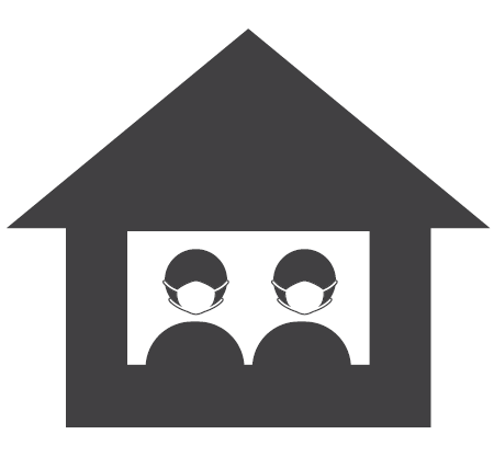 House with 2 people inside icon