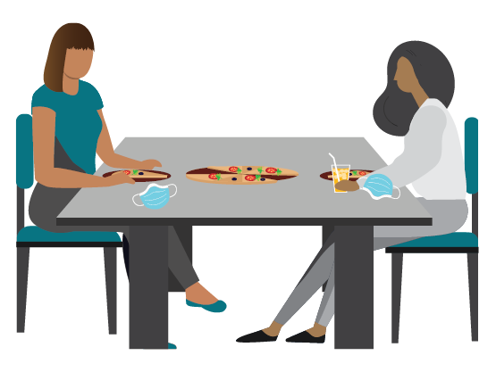 2 people eating lunch at work