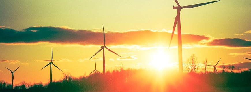 Sunset with windmill