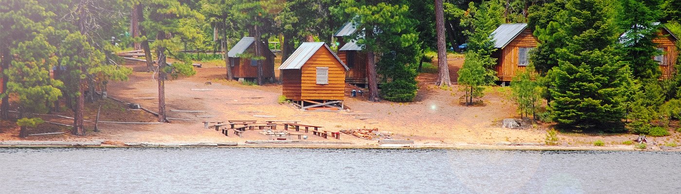 cabins on a beach