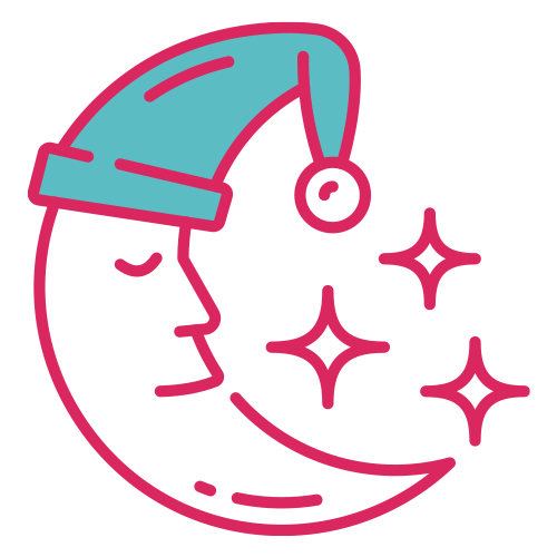 moon with a sleep hat on icon