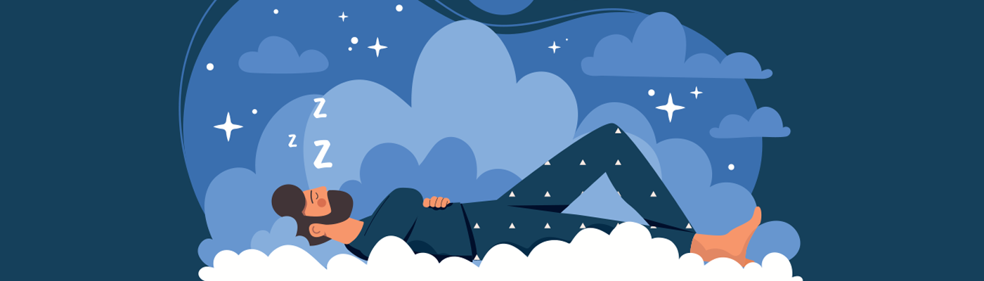 Adult sleeping on a cloud