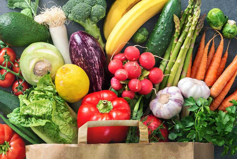 Fresh fruits and vegetables